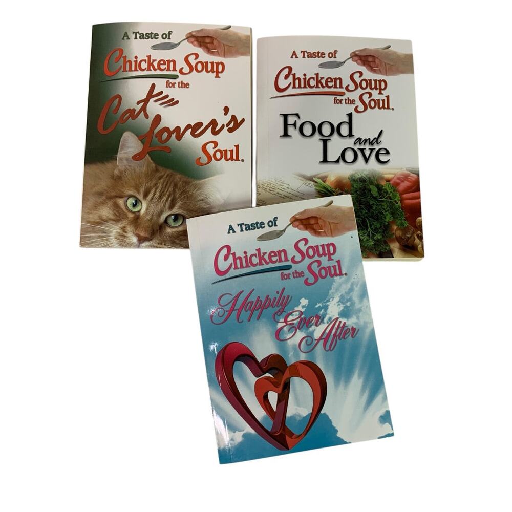 Set of 3 Chicken Sour for the Soul Paperback Books Cat Happily Love